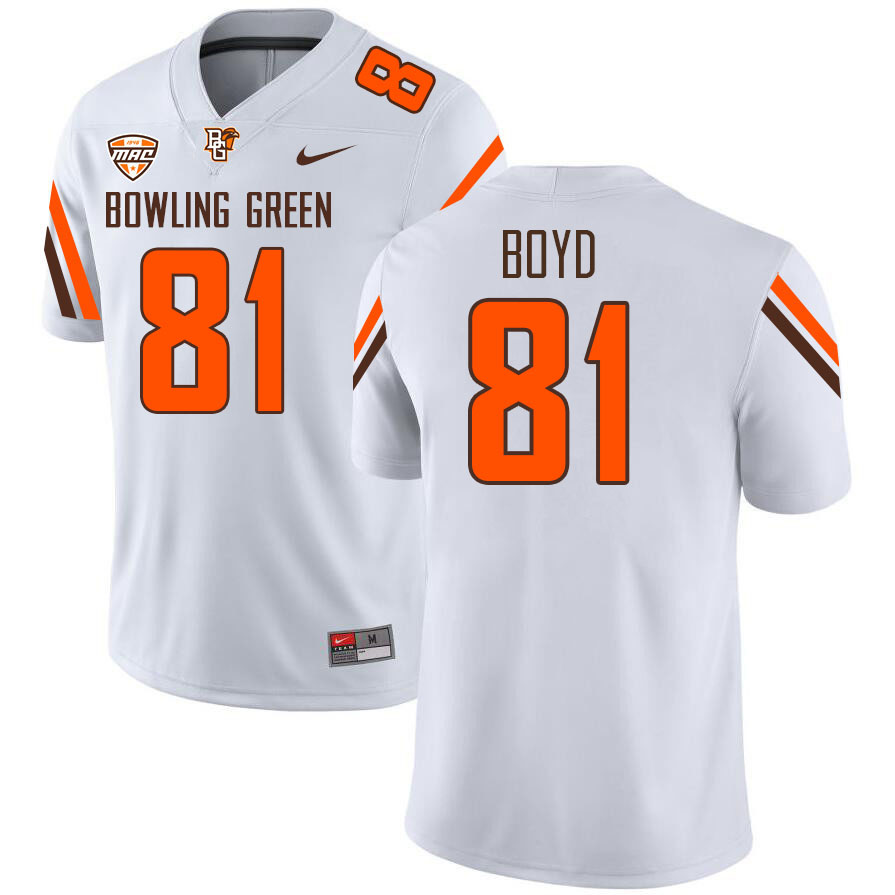 Bowling Green Falcons #81 Elijah Boyd College Football Jerseys Stitched-White